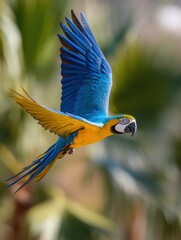 Blue and Gold Macaw Flying