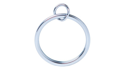 Silver keychain isolated with a clean cutout on white background