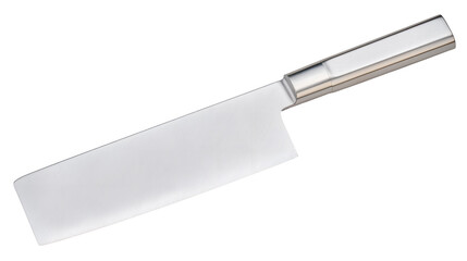 Nakiri vegetable knife with rectangular blade on a white background