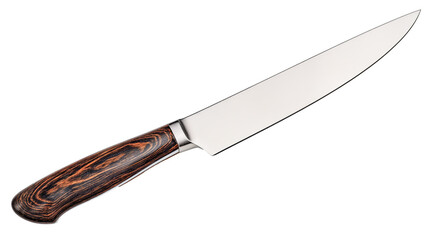 Sommelier knife with dark wood handle on white background