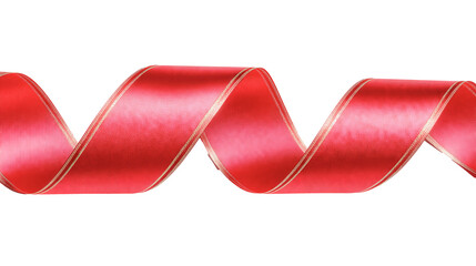 Stylized cardinal-red ribbon isolated on a white background
