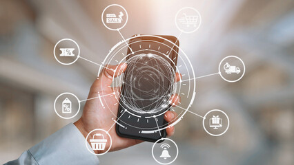 Flash sale icons show ecommerce, flash sale discount, and digital promotion. Flash sale drives...