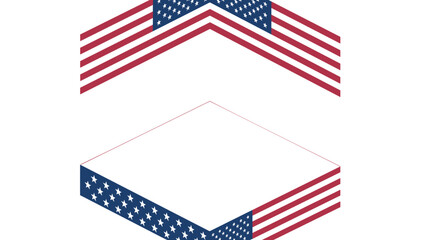 Geometric design with american flag pattern in bold colors