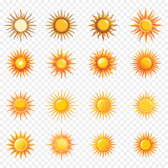set of sun icons