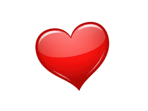 Red heart icon isolated on transparent background isolated on white background - Powered by Adobe