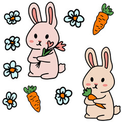 Easter set o of decorations, seamless pattern. Vtctor Easter decorations.Background, elements