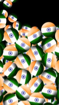 India Flag Transition With Transparent Background In Vertical