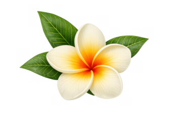 Beautiful frangipani blossom art, a tropical floral symbol representing relaxation, spa, and exotic destinations