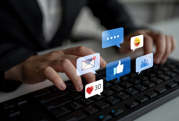 A collection of social media notifications representing user engagement. These alerts for likes, comments, and messages are key to online communication and community interaction. Fermion