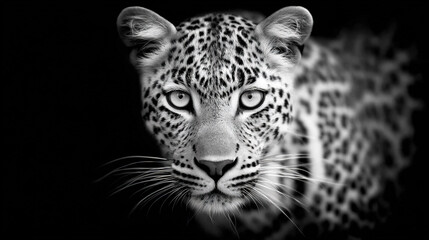 Obraz premium Close-up of a leopard's face with rosette patterns