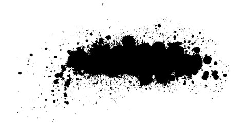 Black blot isolated on white background. Hand drawn. Not AI, vector illustration.