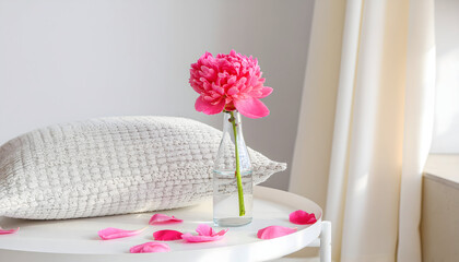 Pink Peony Flower Minimalist Home Decor