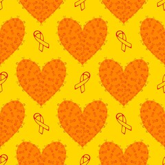 Breast cancer month seamless pink ribbon day mammogram pattern for medical accessories and medicine textiles