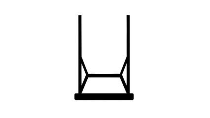 Naklejka premium Vector illustration of a minimalist swing bar or trapeze apparatus on transparent background