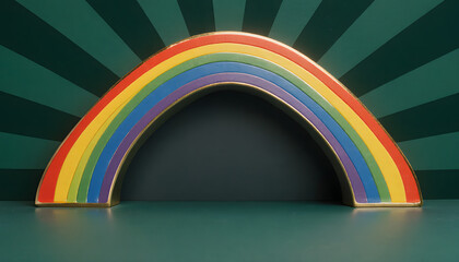 Modern decorative background featuring stylized rainbow arc for St. Patrick&rsquo;s Day  
