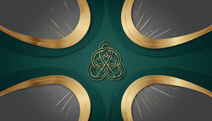 Modern decorative background featuring stylized Celtic knot for St. Patrick&rsquo;s Day  