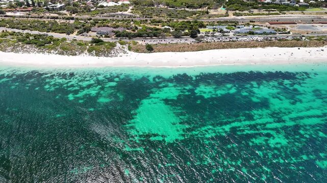 Swanbourne Beach, Perth, Western Australia &ndash; 4K Aerial Drone Footage of White Sand Beach, Turquoise Ocean, Coastal Residental Suburb, Shoreline, Clear Water, Indian Ocean Coast, Nearby Cottesloe Beach
