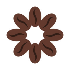 Radial Coffee Bean Shapes Brown Icon