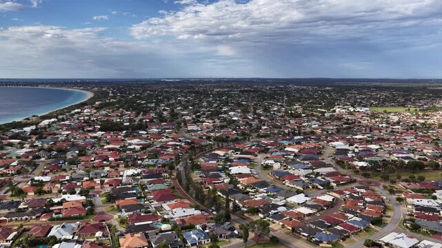 Warnbro and Port Kennedy, Perth, Western Australia &ndash; 4K Aerial Drone Footage of White Sand Beaches, Indian Ocean Coastline, Residential Suburbs, Coastal Houses, Estates, Road Traffic and Urban Seaside