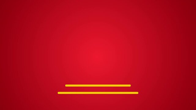 Animated yellow Chinese style line ornament on red background. Minimalist lower third or title separator for Lunar New Year.