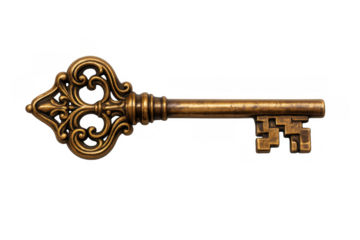 Ornate antique skeleton key representing success, solution, access, mystery, secret, opportunity, and security