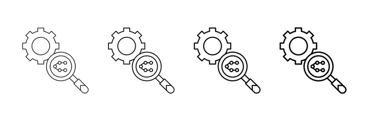 Root Cause Analysis Icons Vector Set In Different Stroke Line Style