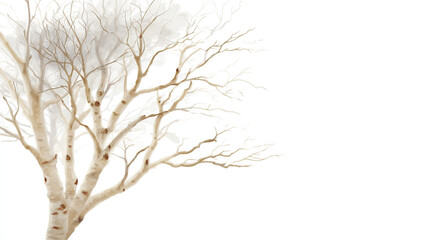 Obraz premium Close-up of bare tree branches against a plain background