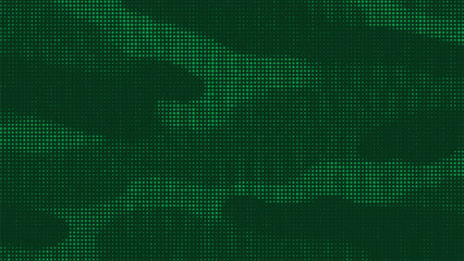 Emerald Green Halftone Camouflage Pattern with Gradient Dotted Textures and Organic Fluid Shapes Vector Illustration © gd-house