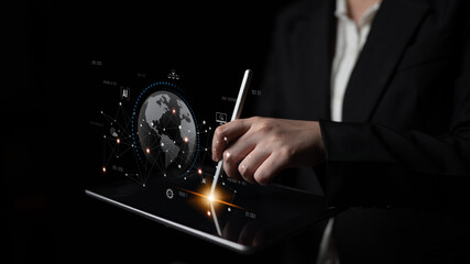 Global AI network showing connection between AI, global, and network elements across the digital world and data infrastructure Latch