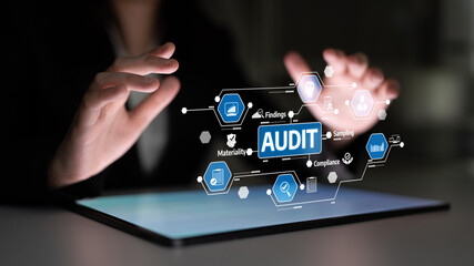 A hands-on approach to digital audit concepts showcases a modern business environment focused on financial assessments and compliance through innovative technology. Tessel
