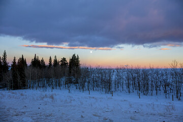 Glacier National Park in January at sunset