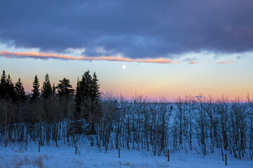 Glacier National Park in January at sunset