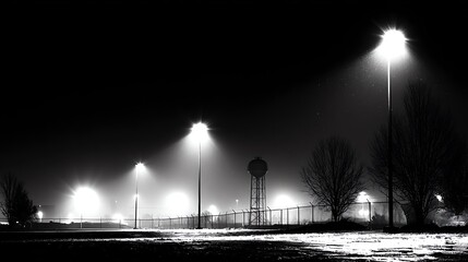 Landschaft, nachts, Lichter, unheimlich, Wallpaper