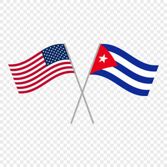 United States and Cuba crossed flags