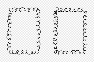 Rectangle scallop frame in doodle style