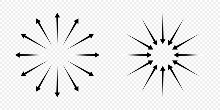 Inward and outward arrows in circular