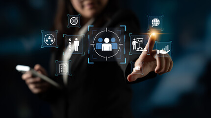 A concept of a unified business strategy. This involves identifying a target audience for marketing campaigns and managing internal team performance to achieve corporate goals and growth. Fermion