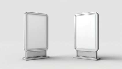 Mock up. Blank billboard, public information board 