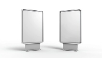 Mock up. Blank billboard, public information board 