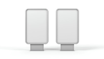 Mock up. Blank billboard, public information board 
