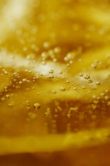 Close up shot of hot boiling oil for frying snack