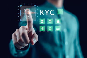 KYC biometric verification with fingerprint authentication, digital identity validation, fintech compliance, secure customer onboarding, AML regulation, fraud prevention ,data privacy protection.