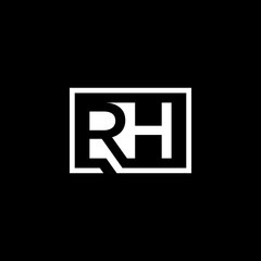 Obraz premium RH logo negative space design