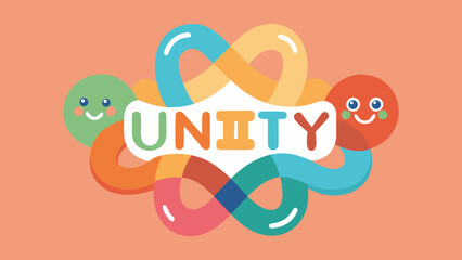 A vibrant kids logo featuring rounded letters that promote unity and transformation in a fun and playful way, ideal for educational and community projects.