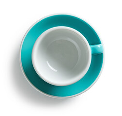 new clean blue coffee cup