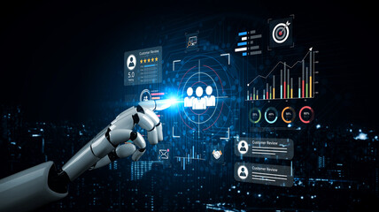 An AI assistant manages a CRM dashboard for customer data analysis. This smart system conducts...