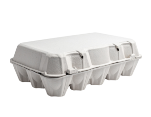 Egg carton with eggs isolated on transparent background