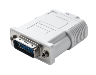 Isolated computer connector adapter with transparent background