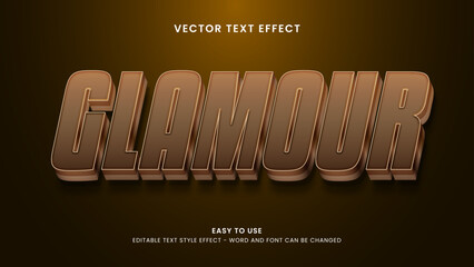 glamour editable text effect 3d vector