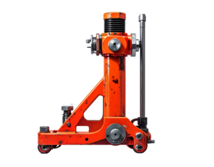 Orange jack stand on transparent background for automotive and engineering designs